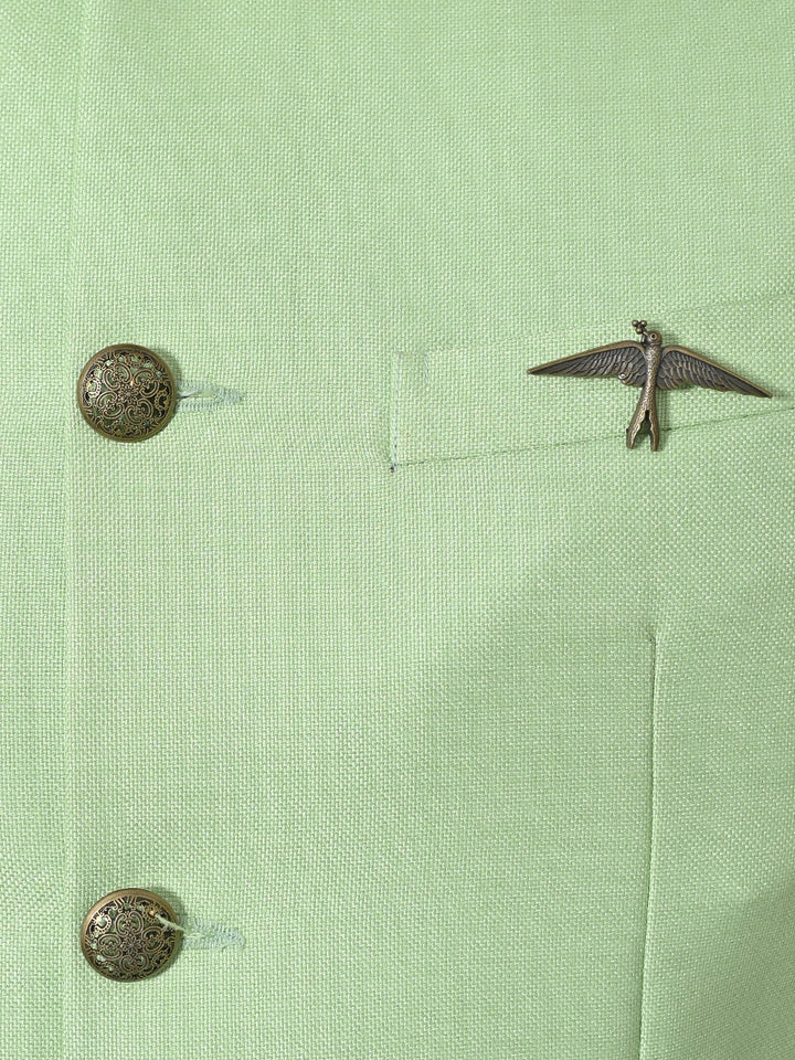 Solid Green Nehru Jacket