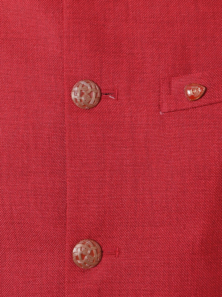 Solid Red Nehru Jacket