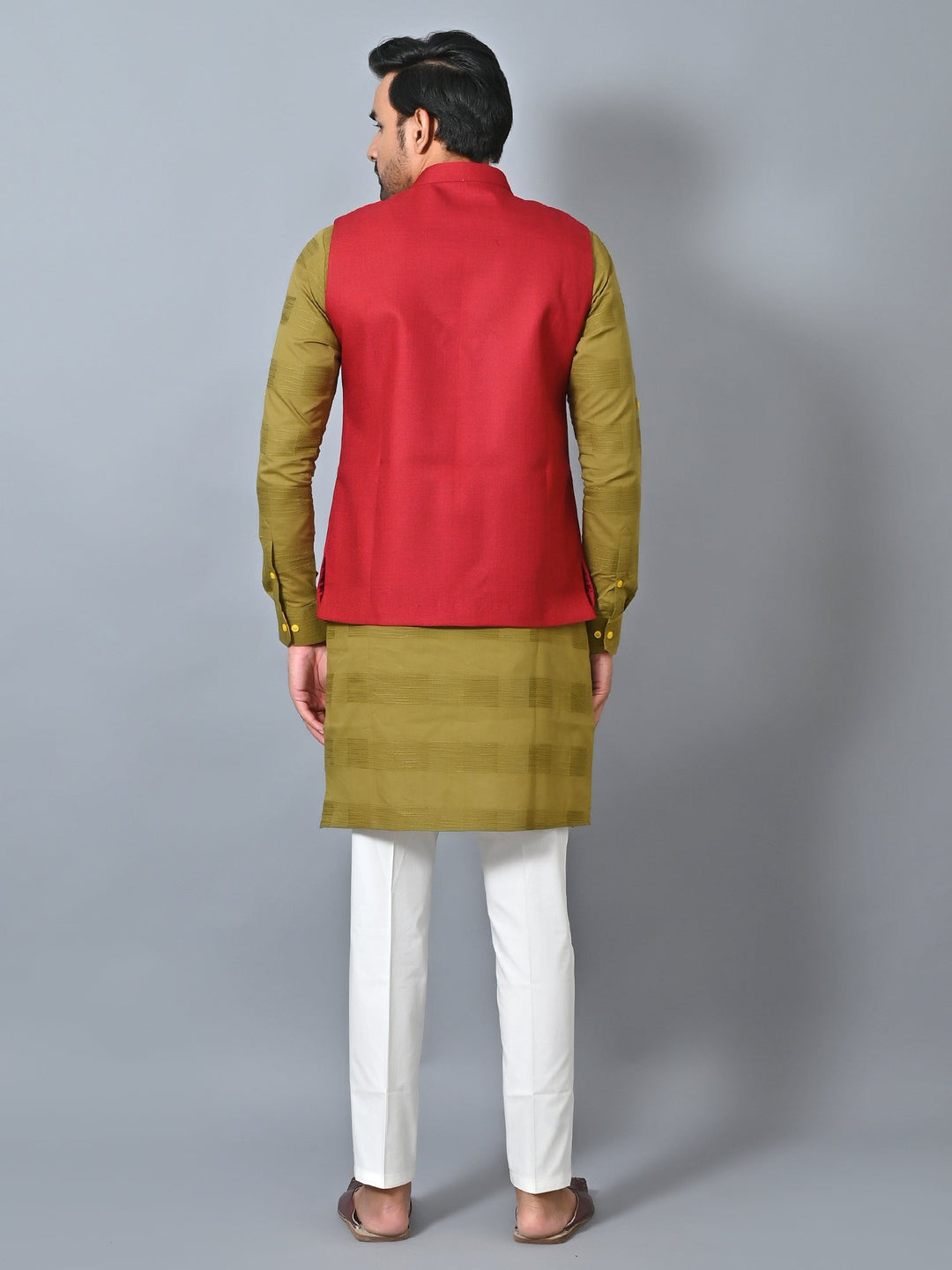 Solid Red Nehru Jacket