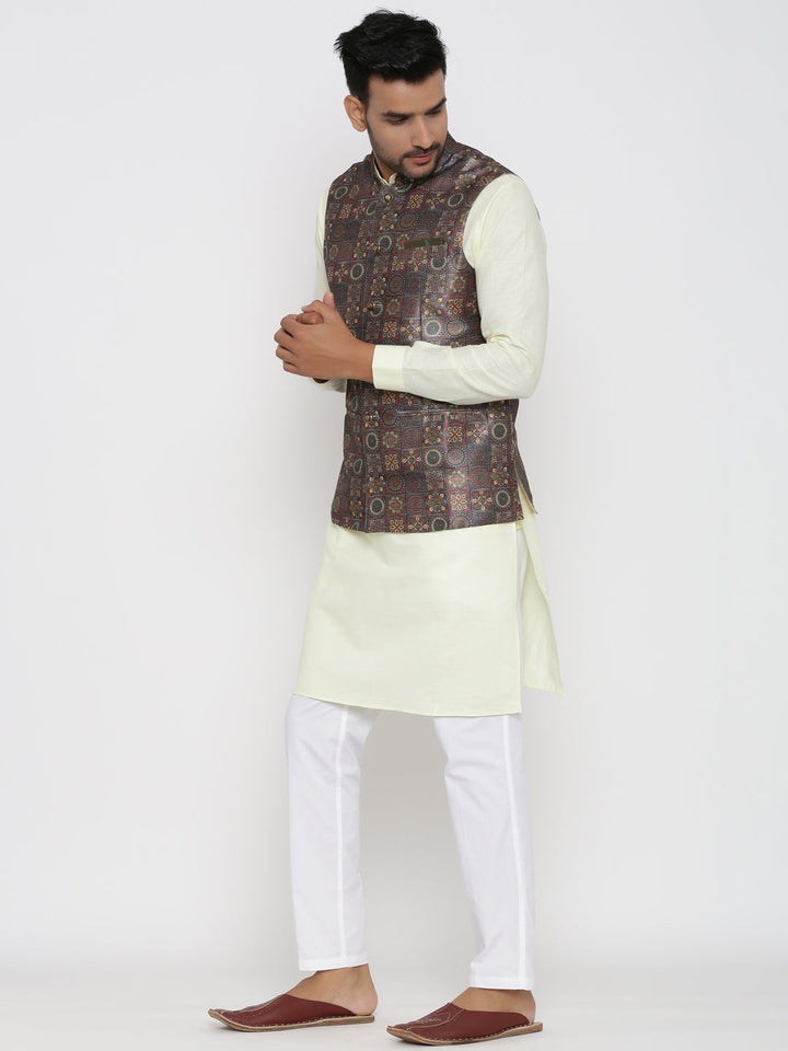 Ethnic Motifs Printed Nehru Jacket