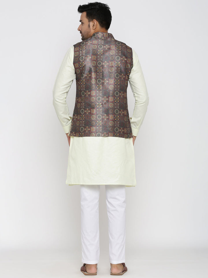 Ethnic Motifs Printed Nehru Jacket