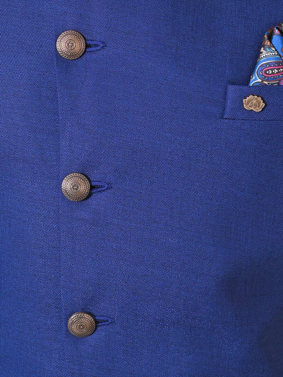 Textured Blue Nehru Jacket