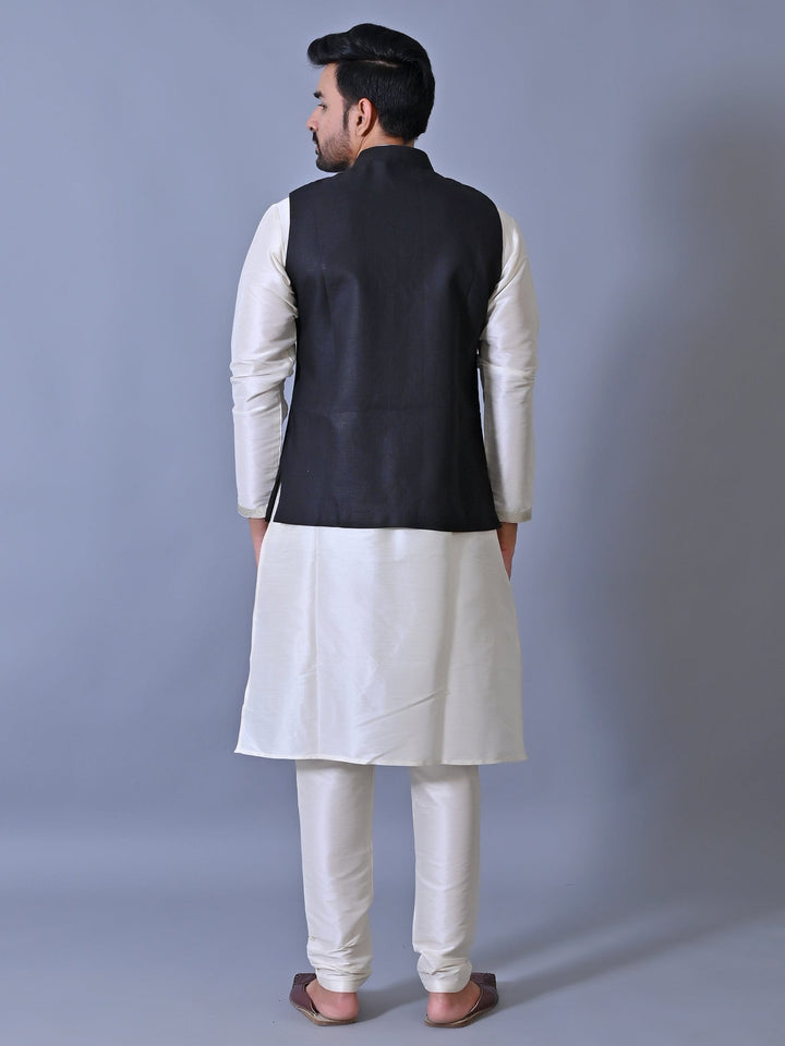 Textured Black Nehru Jacket