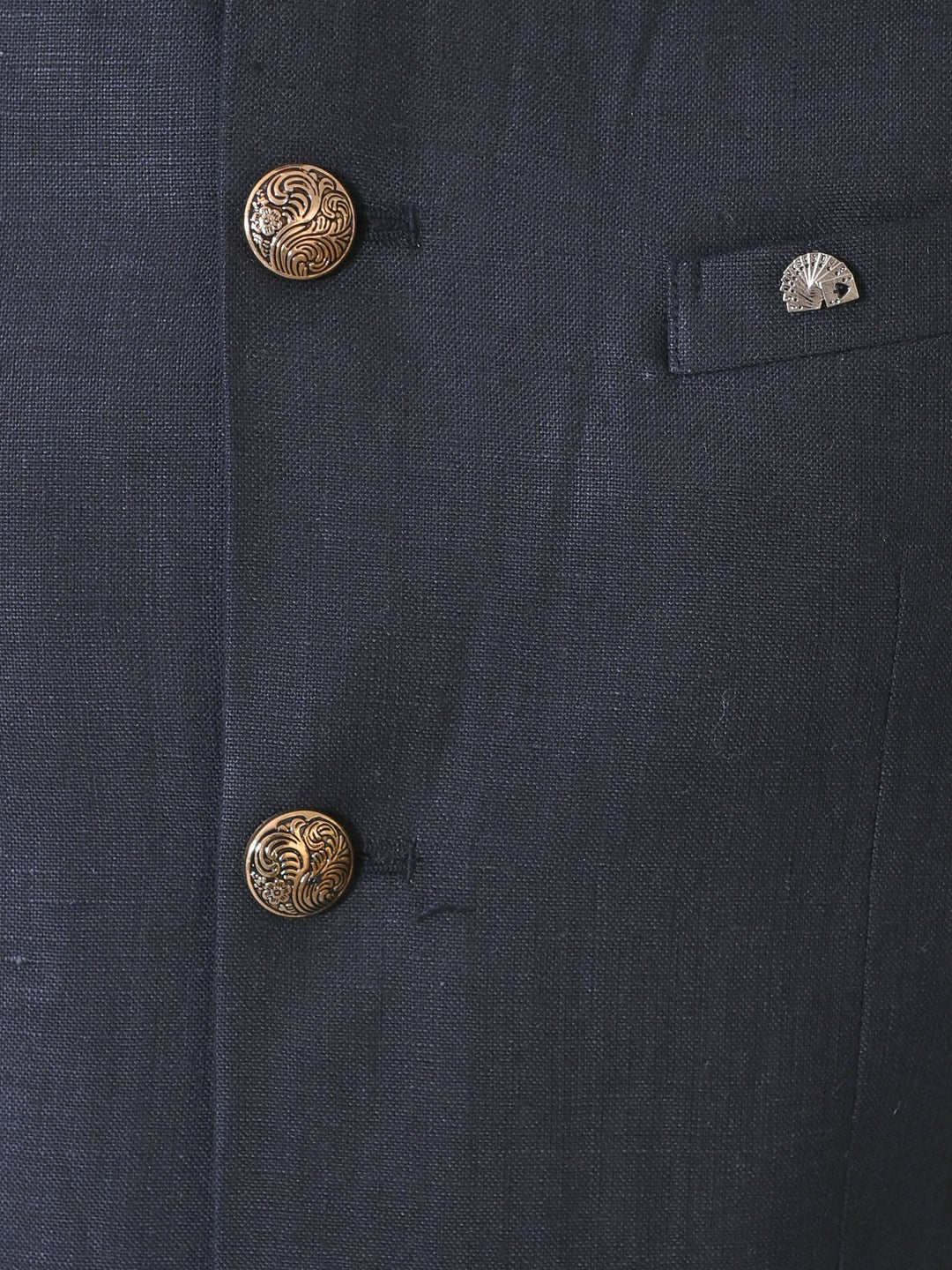 Textured Black Nehru Jacket