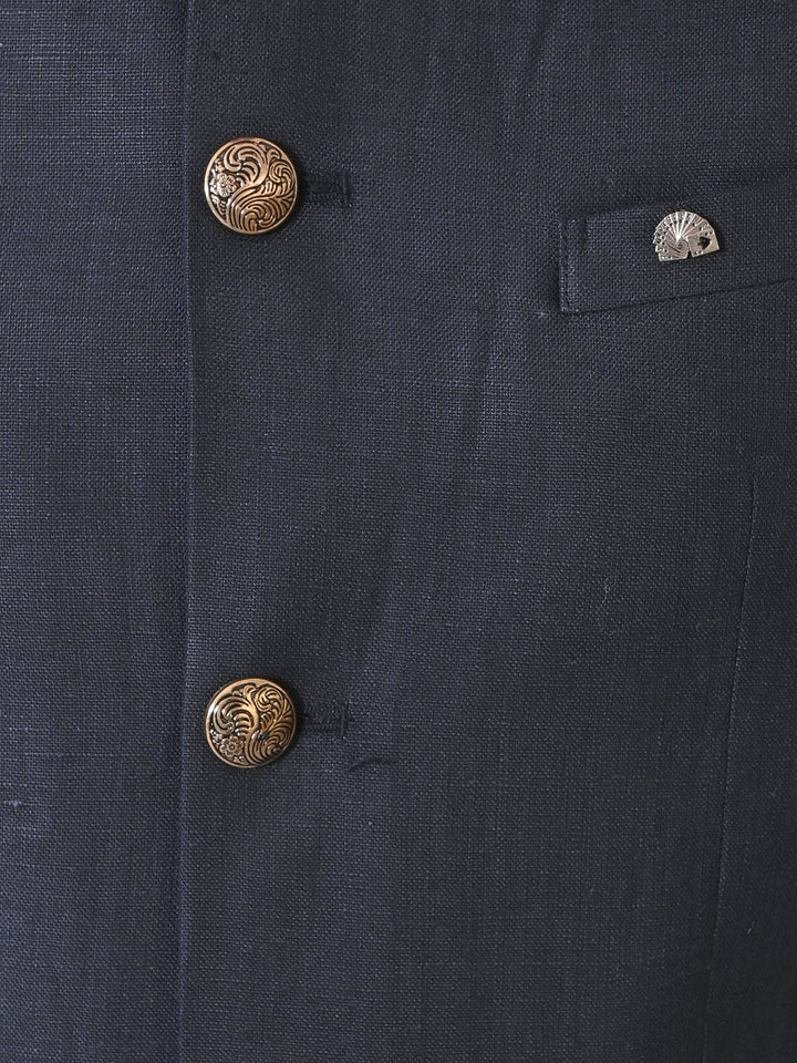 Textured Black Nehru Jacket