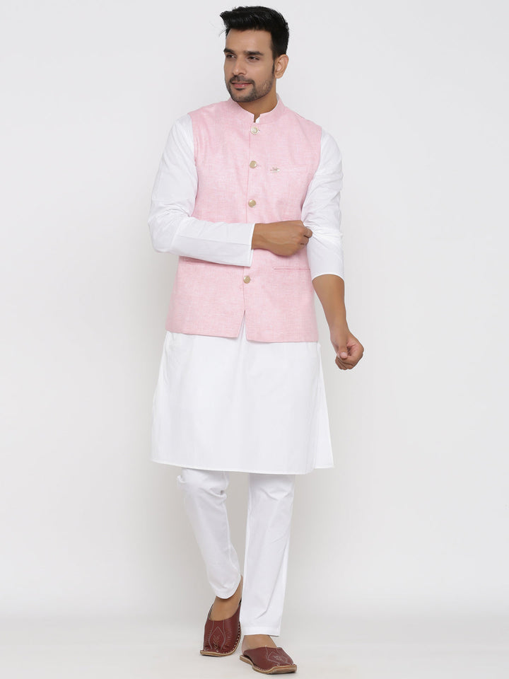 Solid Pink Nehru Jacket