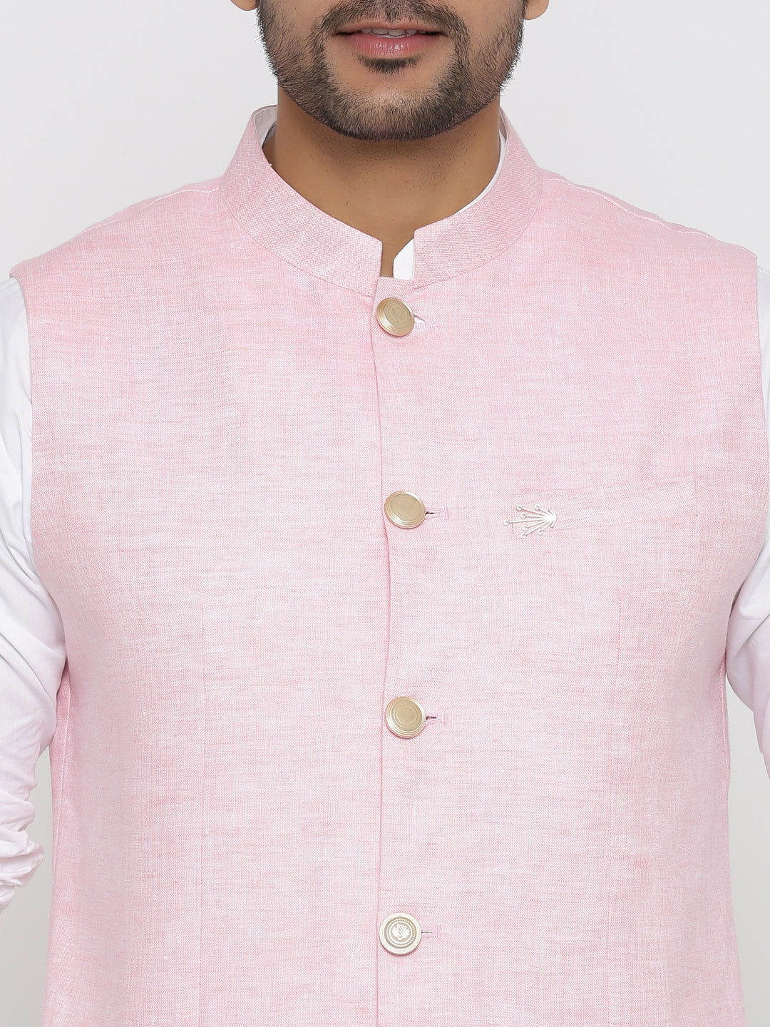 Solid Pink Nehru Jacket
