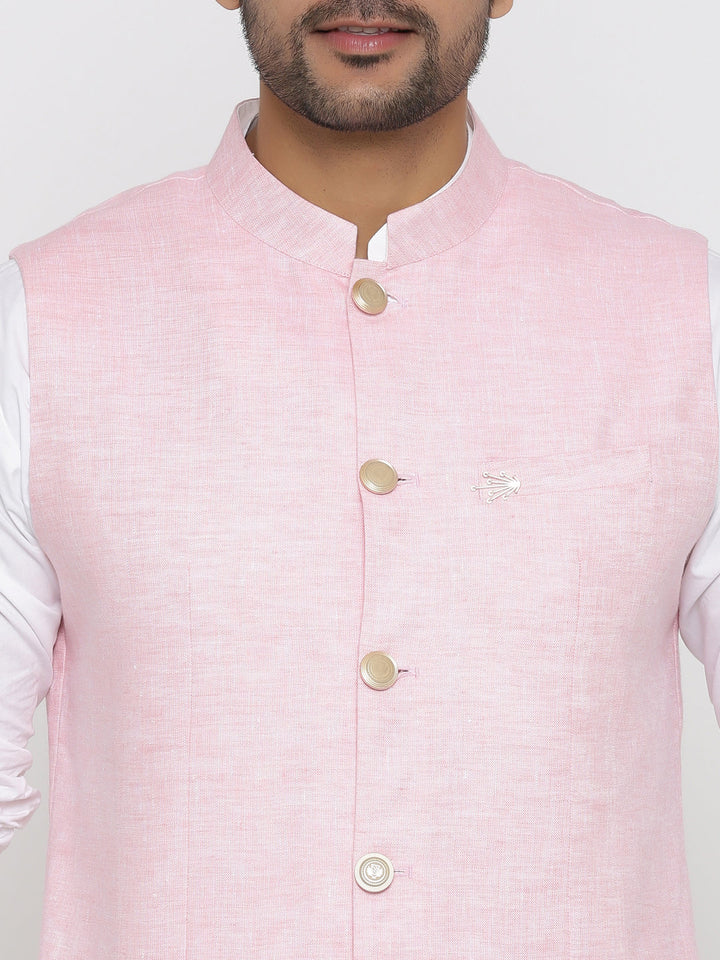 Solid Pink Nehru Jacket