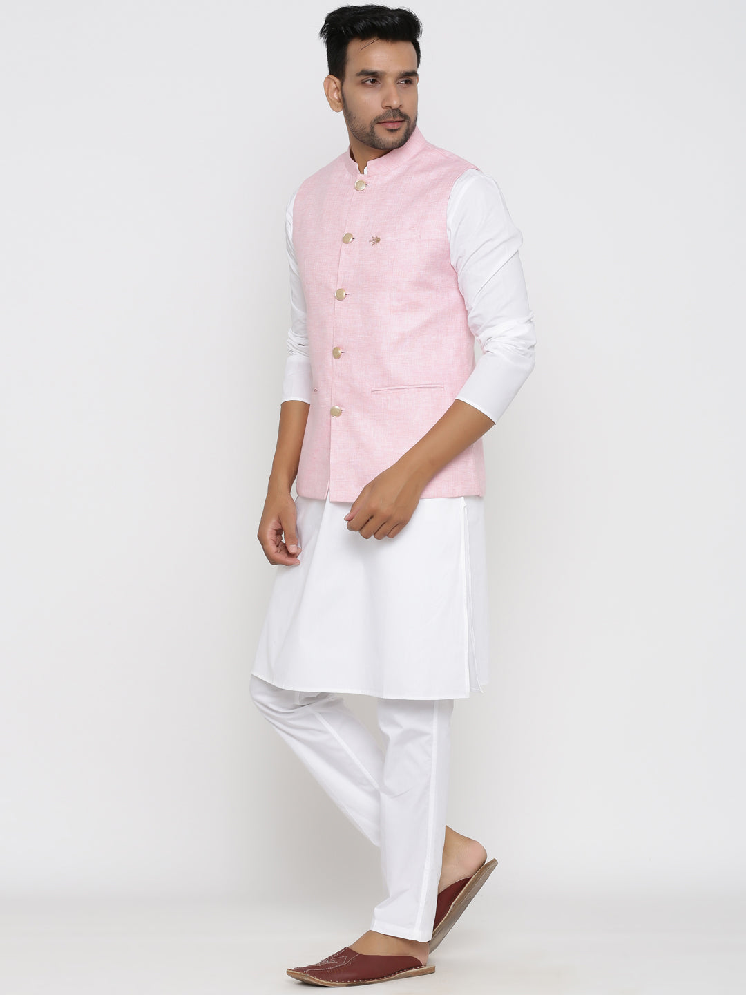 Solid Pink Nehru Jacket