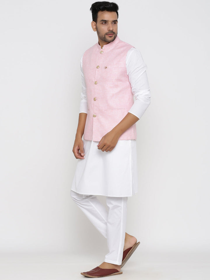 Solid Pink Nehru Jacket