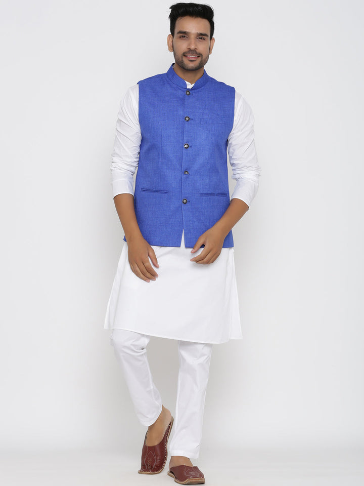 Solid Blue Nehru Jacket