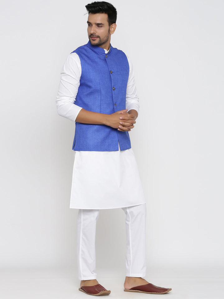 Solid Blue Nehru Jacket