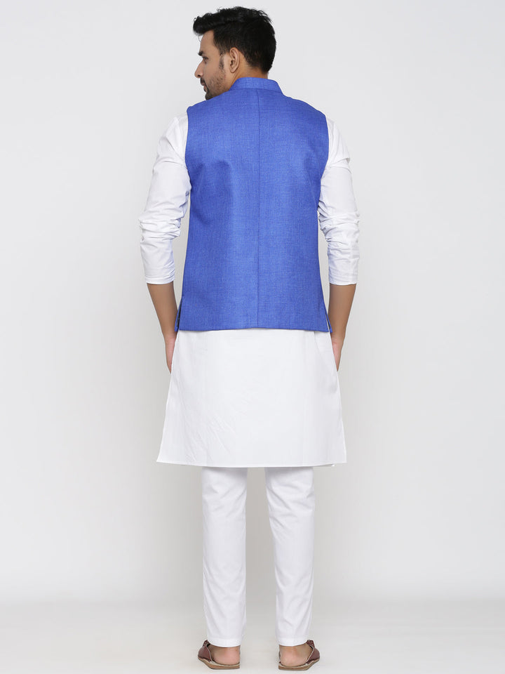 Solid Blue Nehru Jacket