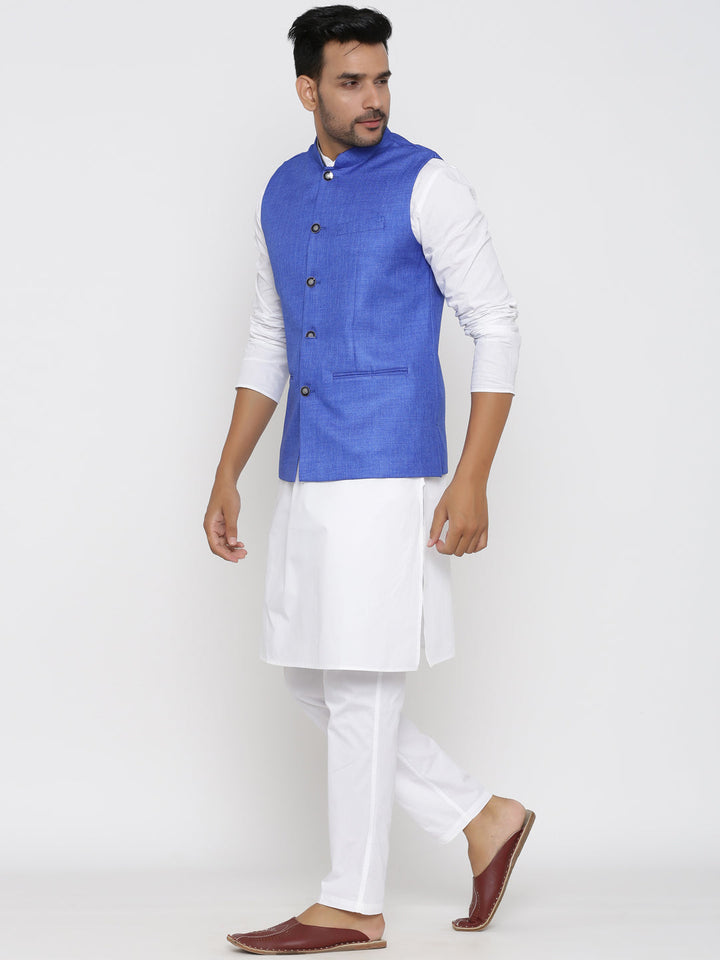 Solid Blue Nehru Jacket