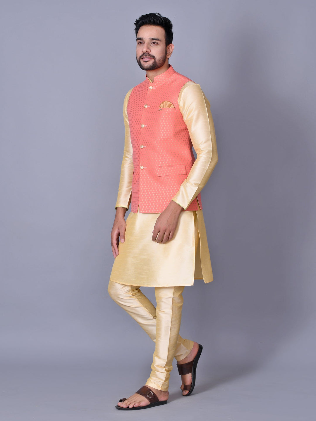 Abstract Pink Nehru Jacket