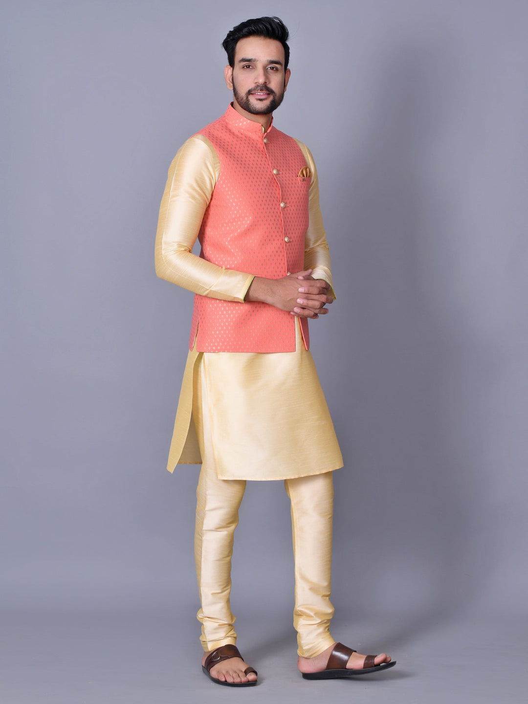 Abstract Pink Nehru Jacket