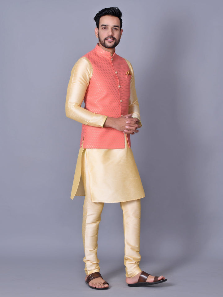 Abstract Pink Nehru Jacket