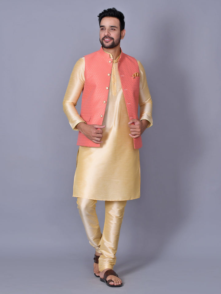 Abstract Pink Nehru Jacket