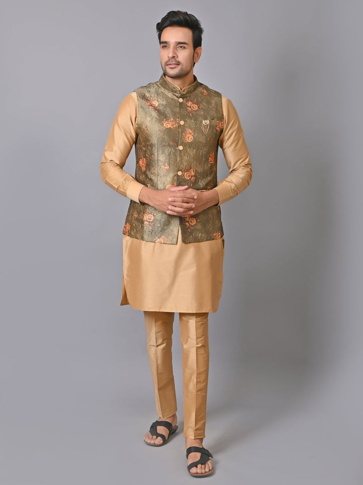 Floral Green Nehru Jacket