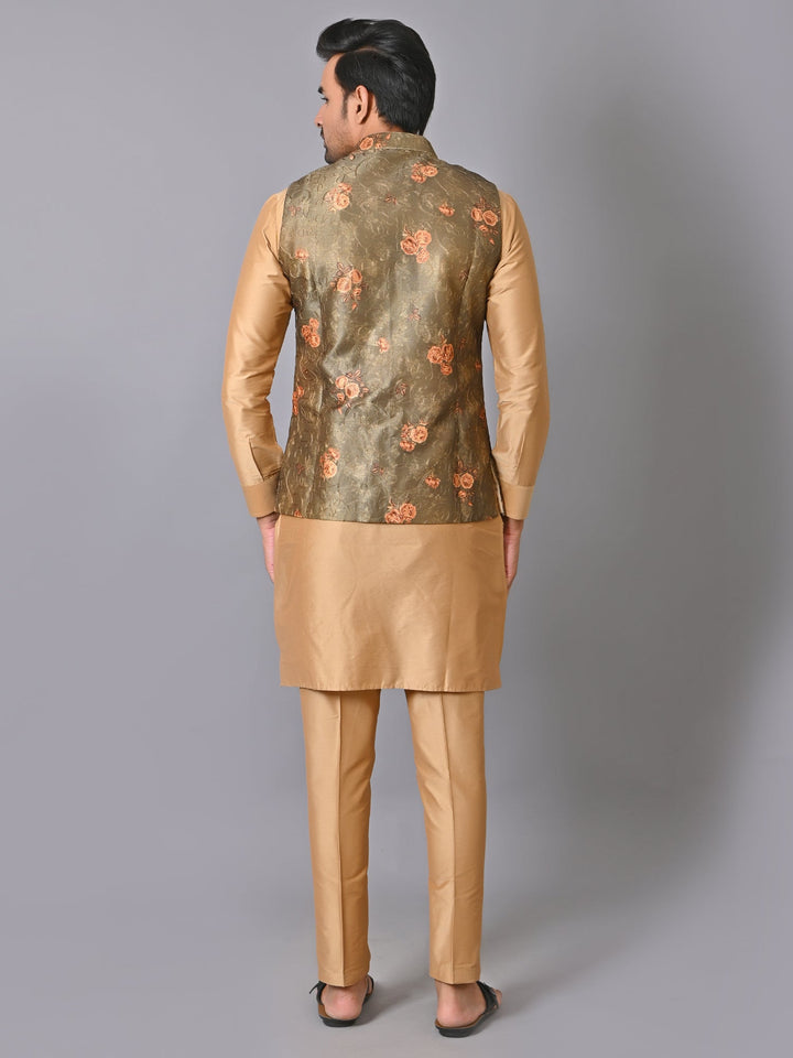 Floral Green Nehru Jacket