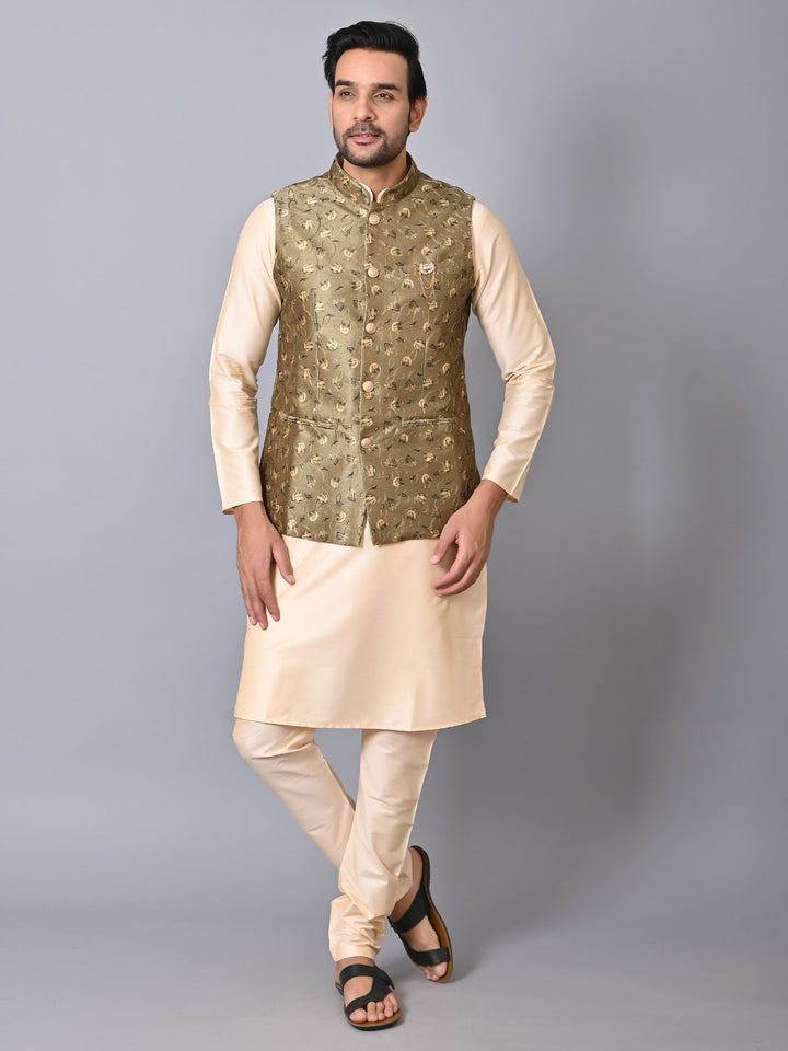 Floral Green Nehru Jacket