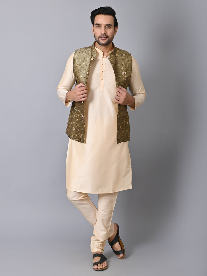 Floral Green Nehru Jacket