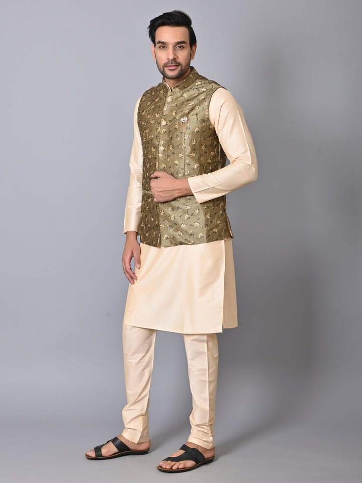 Floral Green Nehru Jacket
