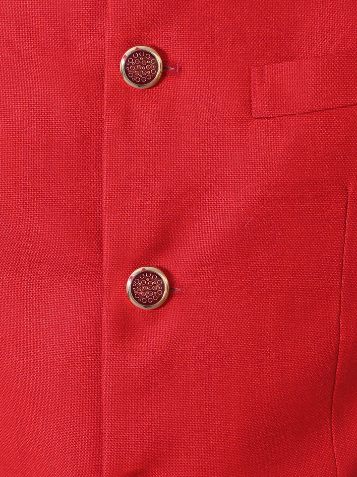 Textured Red Nehru Jacket