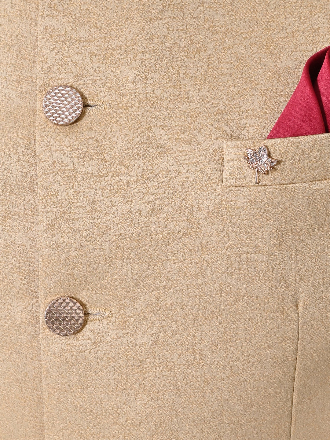 Textured Beige Nehru Jacket