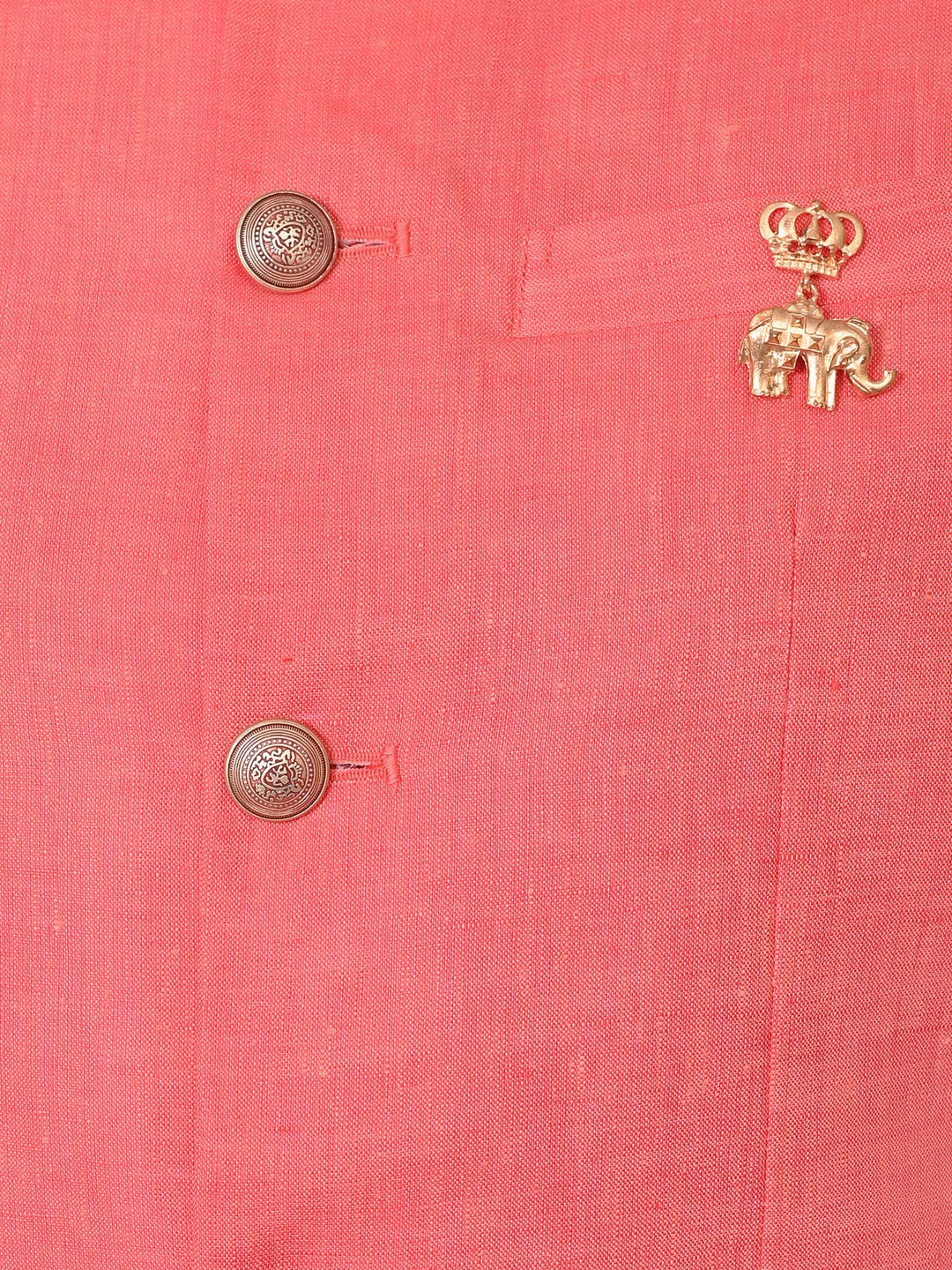 Solid Peach Nehru Jacket