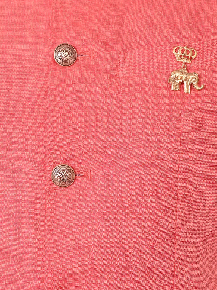 Solid Peach Nehru Jacket