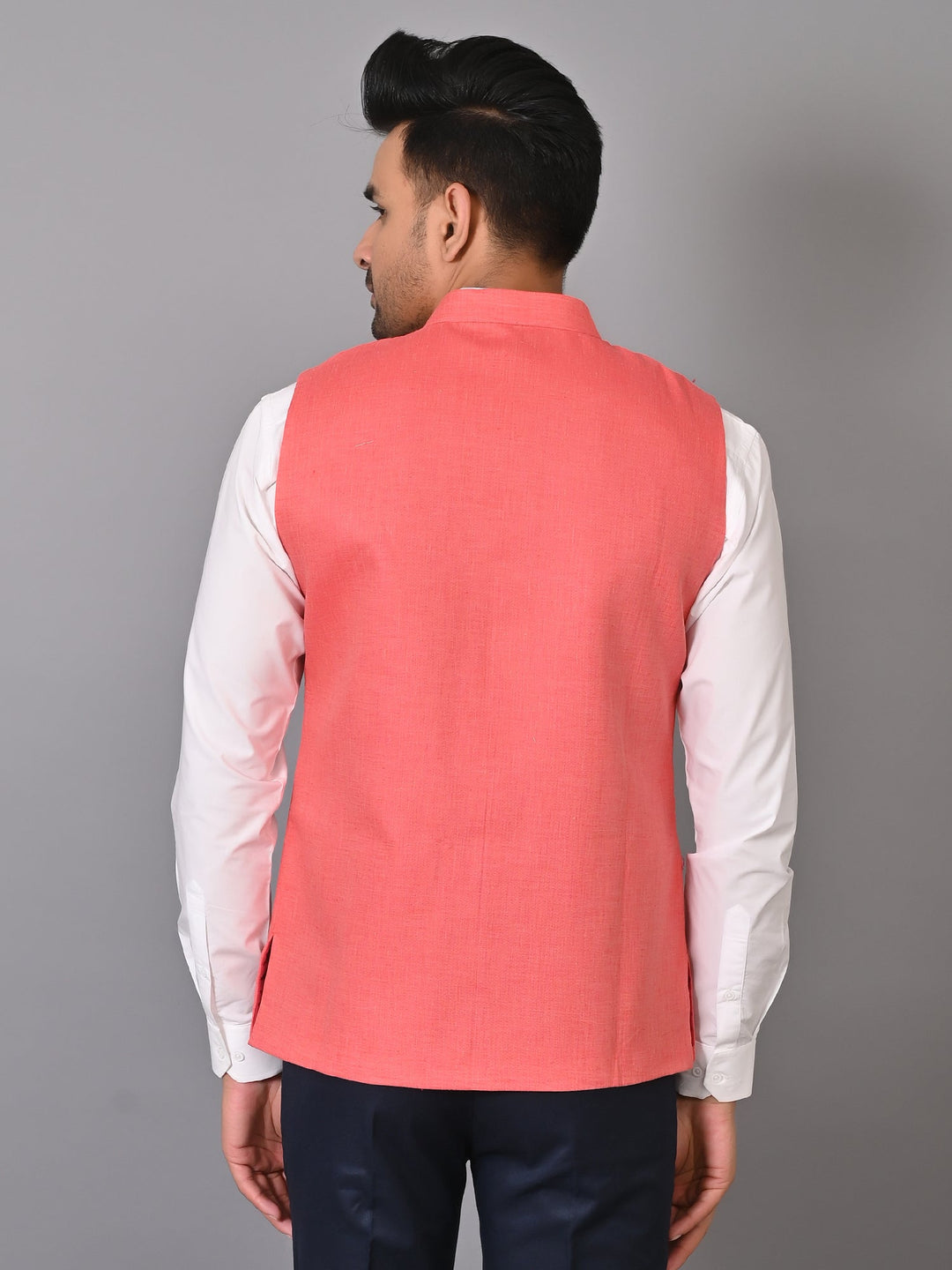 Solid Peach Nehru Jacket