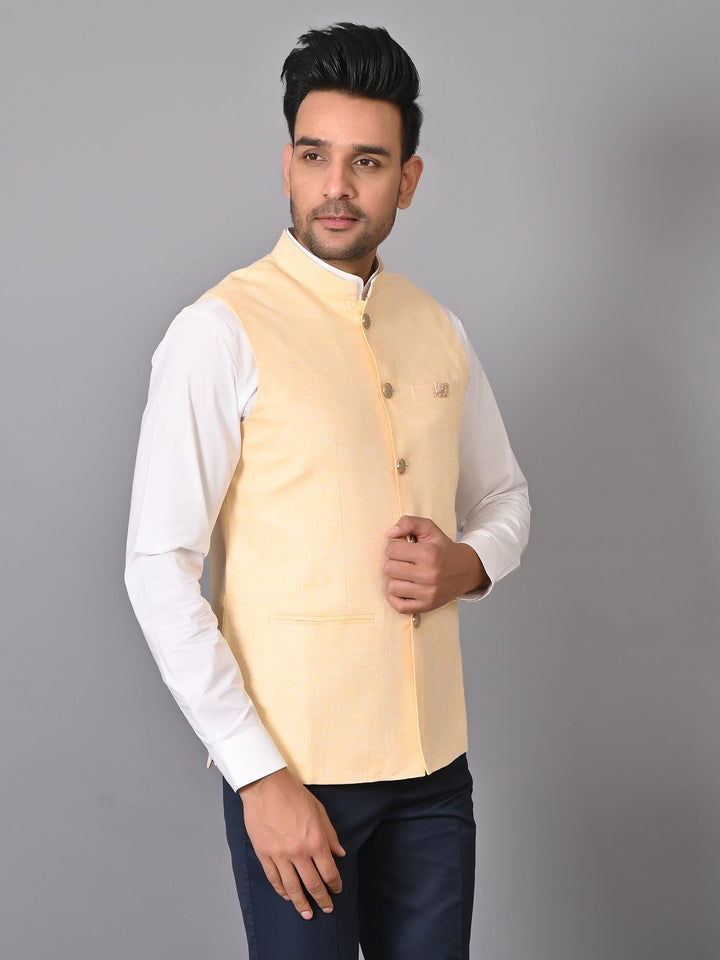 Solid Yellow Nehru Jacket