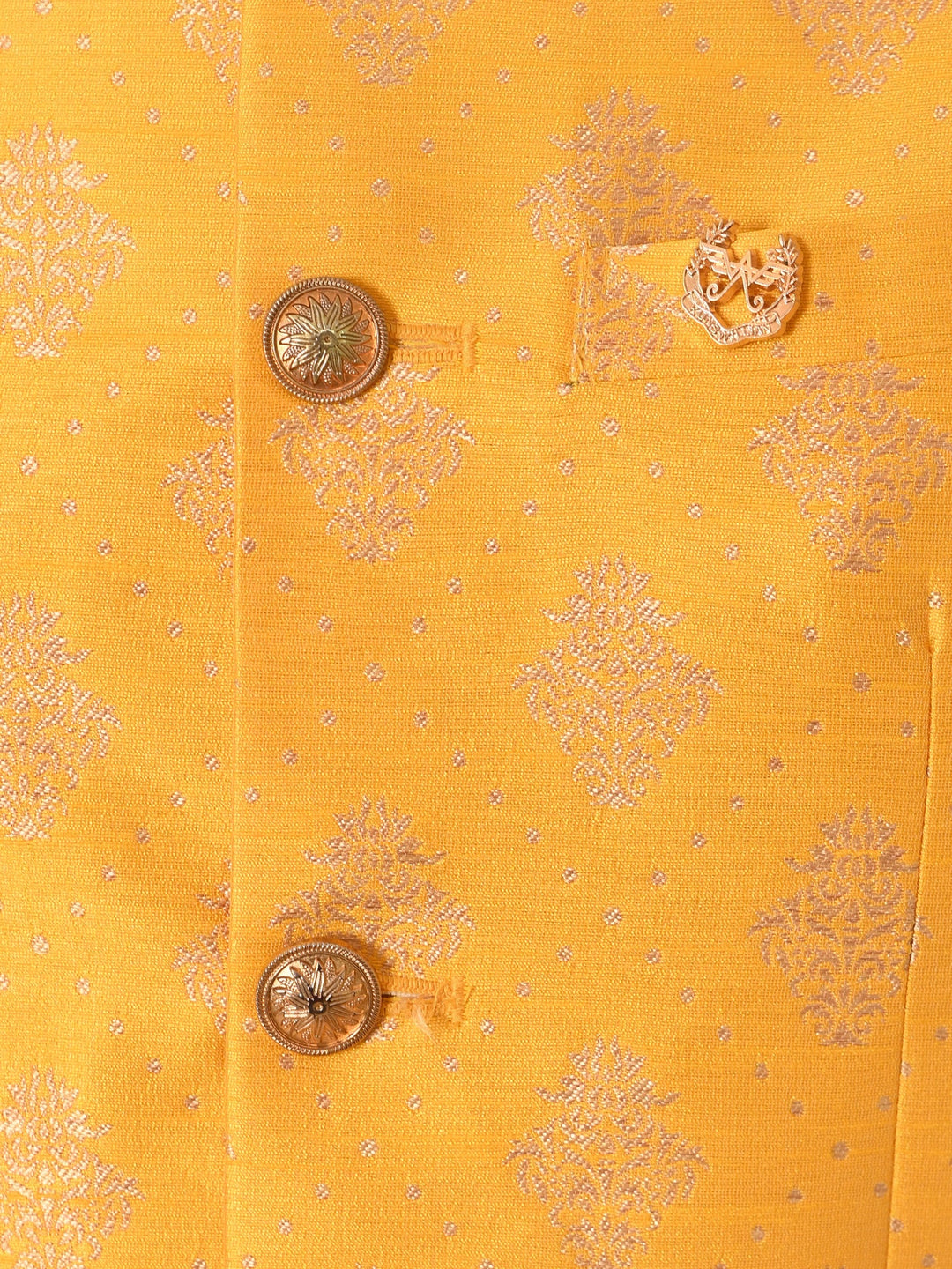 Floral Yellow Nehru Jacket