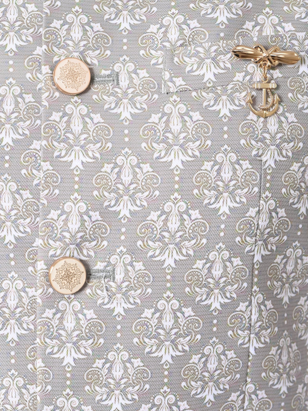 Ethnic Motifs Grey Nehru Jacket