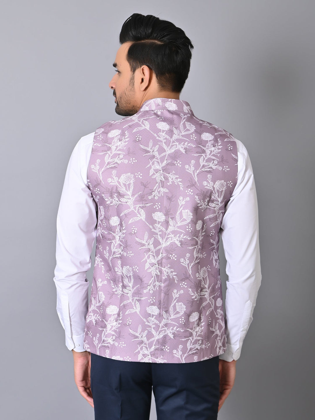 Floral Purple Nehru Jacket