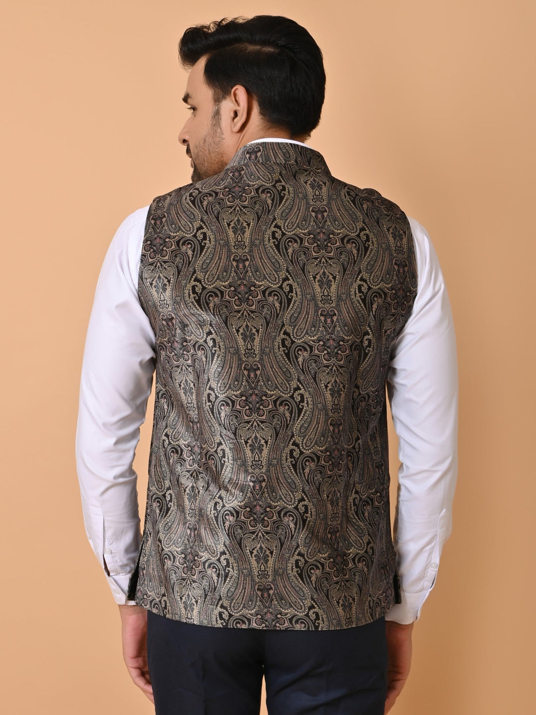 Paisley Black Nehru Jacket