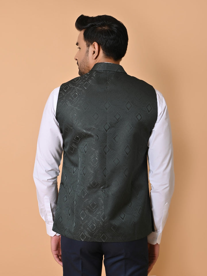 Geometric Green Nehru Jacket