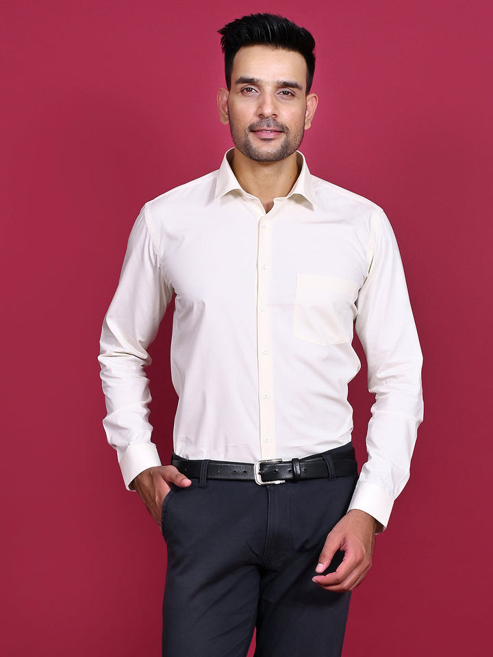 Solid Cream Shirts