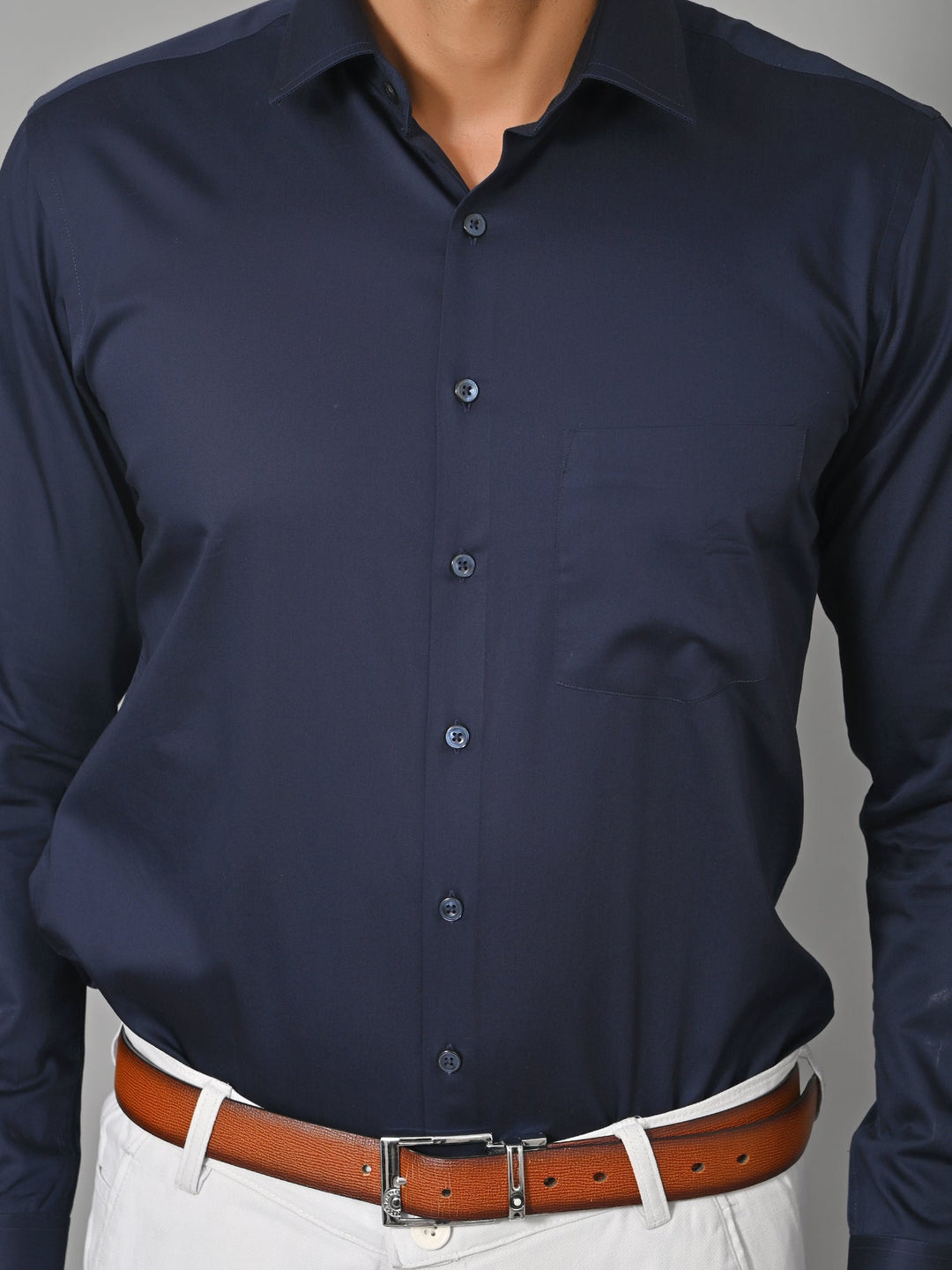 Solid Navy Blue Shirts