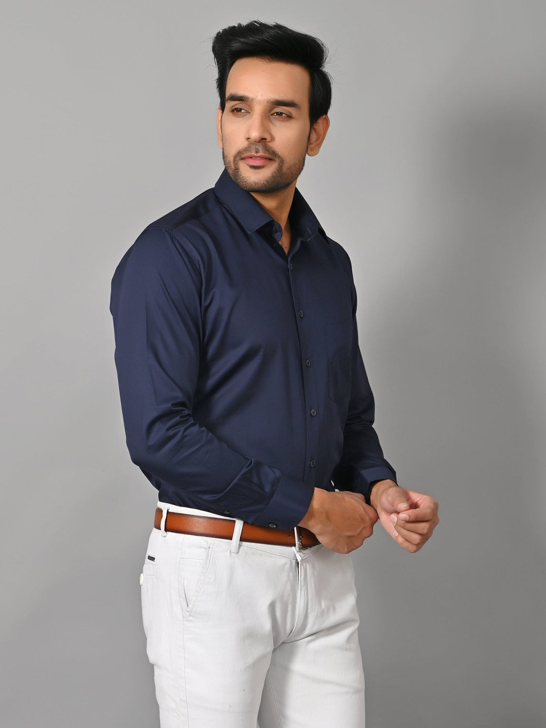Solid Navy Blue Shirts