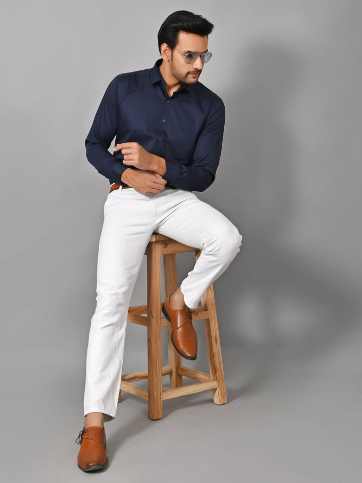 Solid Navy Blue Shirts