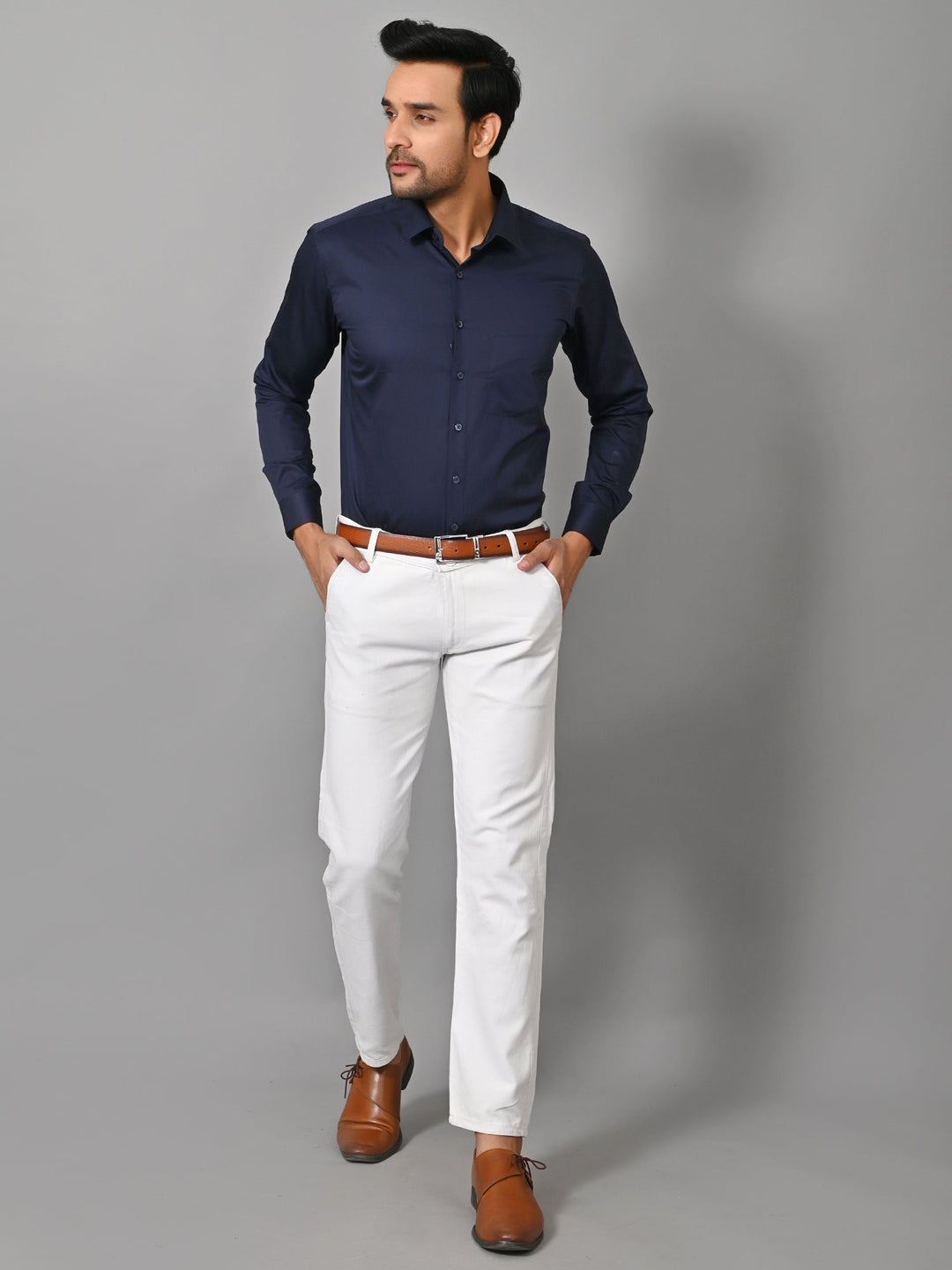Solid Navy Blue Shirts
