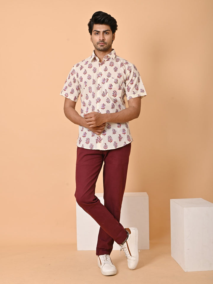 Floral Cream Shirts