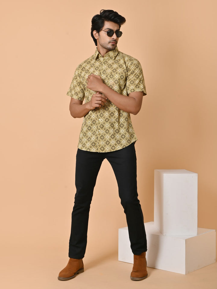 Geometric Peach Shirts