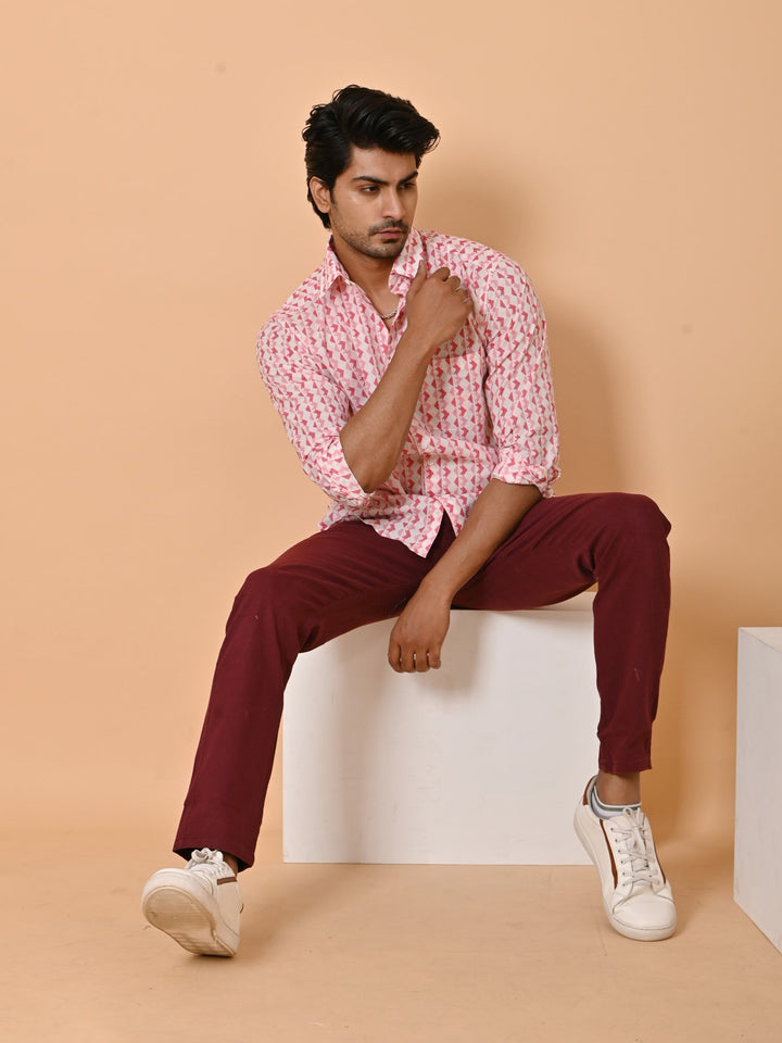 Geometric Pink Shirts