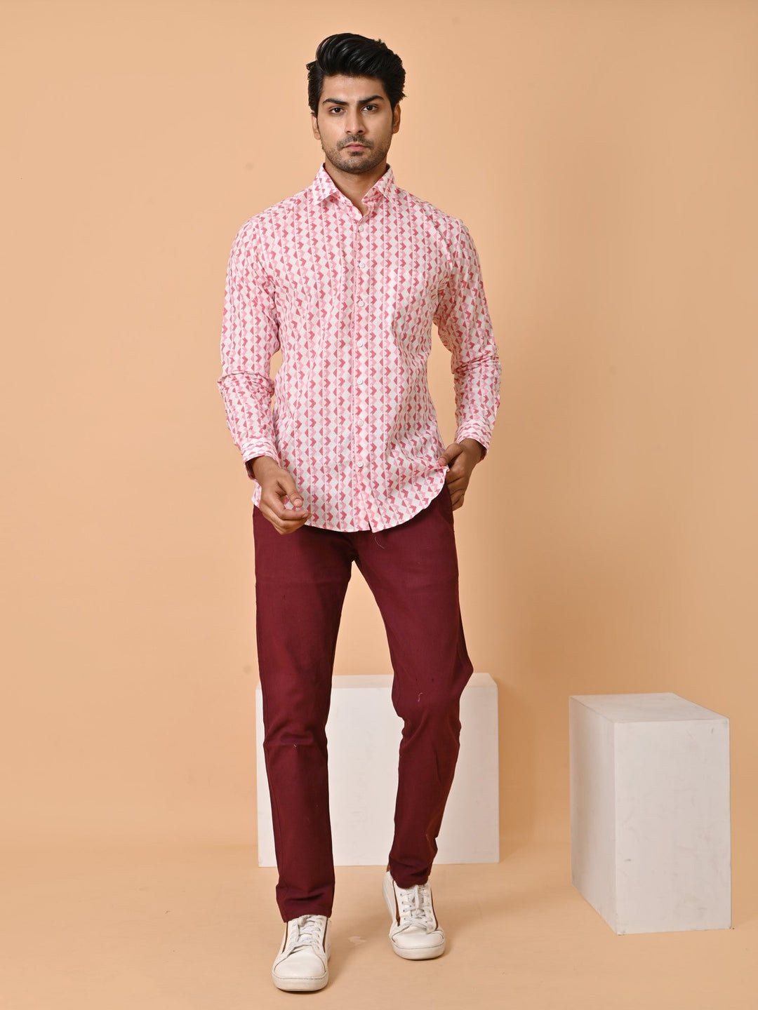 Geometric Pink Shirts