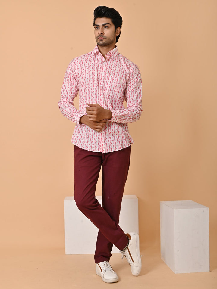 Geometric Pink Shirts