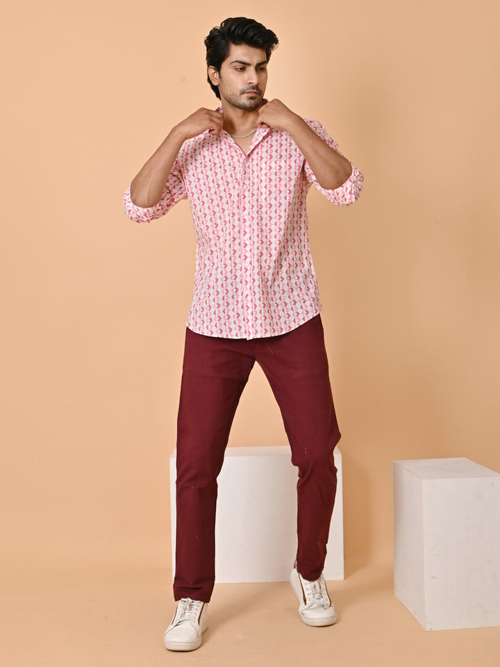 Geometric Pink Shirts