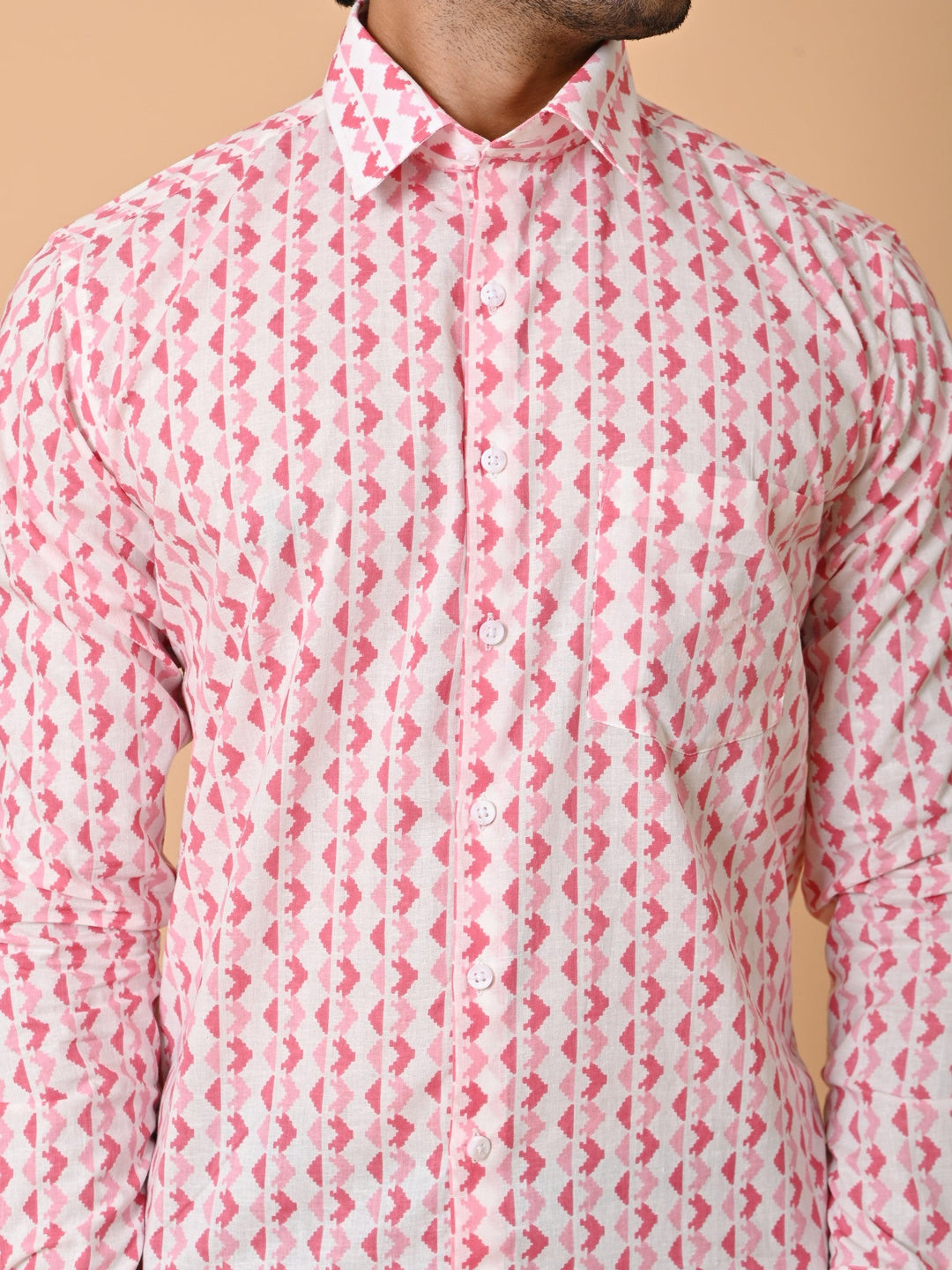 Geometric Pink Shirts